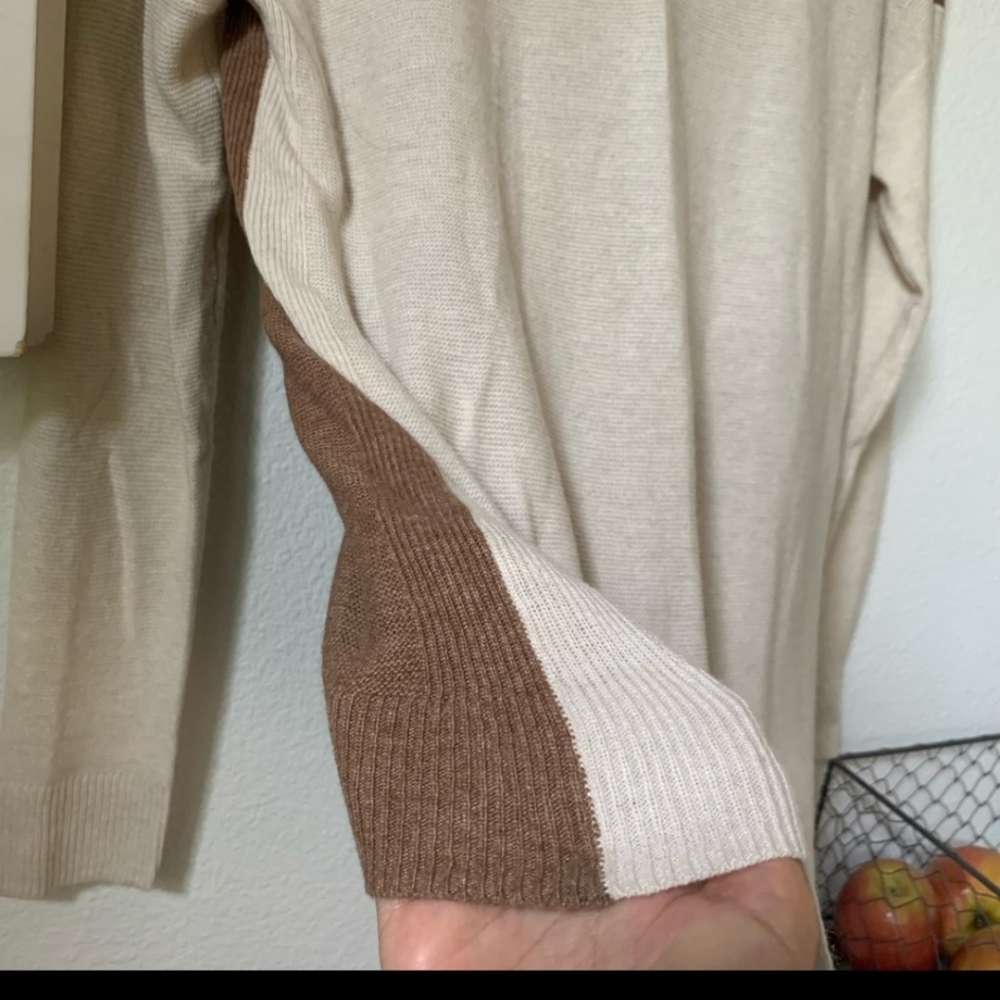 Madewell Kimball Colorblock Sweater Women's Size Small, Cream/Tan, GUC - Picture 12 of 15